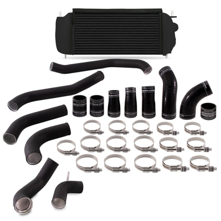 (image for) Mishimoto 2017+ Ford F150 3.5L EcoBoost Performance Intercooler Kit - Black Cooler Black Pipes