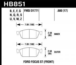 (image for) Hawk 15-16 Ford Focus ST HPS 5.0 Front Brake Pads