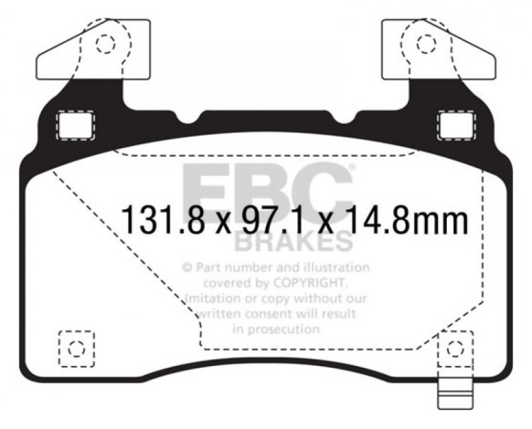 (image for) EBC 14+ Chevrolet Corvette Stingray (C7) 6.2 (Z51 Performance Package) Bluestuff Front Brake Pads