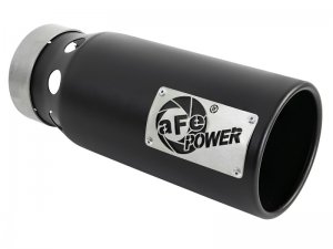 (image for) aFe SATURN 4S 4in SS Intercooled Exhaust Tip - Black 4in In x 5in Out x 12in L Bolt-On