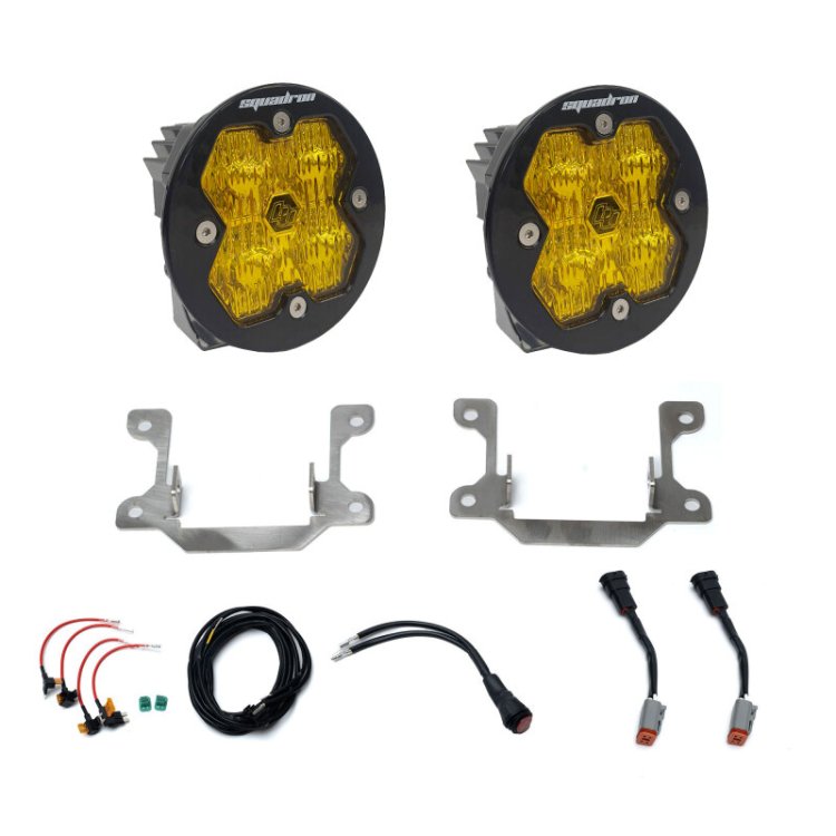 (image for) Baja Designs 19-25 Ram 2500/3500 Squadron Sport 2.0 Fog Pocket Kit (Wide Cornering) - Baja Amber