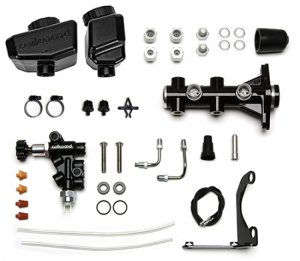 (image for) Wilwood Remote Tandem M/C Kit w/Brkt and Valve - 1.12in Bore Black