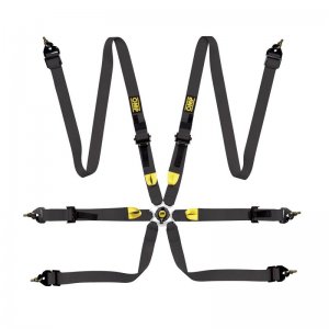 (image for) OMP Safety Harness First 2In Black (Fia 8853-2016) Pull Up - Steel Adj