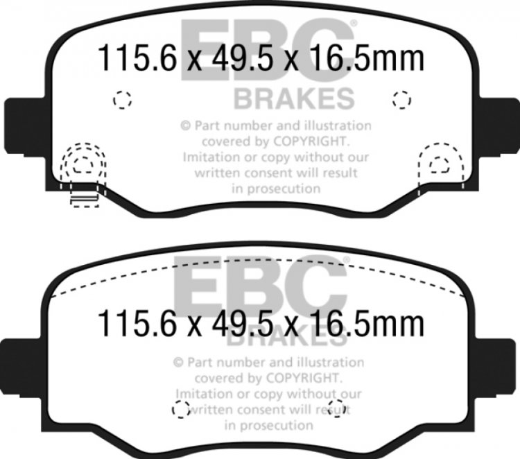 (image for) EBC 15+ Fiat 500X 1.4 Turbo Greenstuff Rear Brake Pads