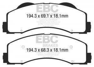 (image for) EBC 15+ Ford F150 2.7 Twin Turbo (2WD) Greenstuff Front Brake Pads