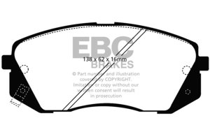(image for) EBC 15+ Hyundai Sonata 1.6 Turbo (Elec Park Brake) Redstuff Front Brake Pads