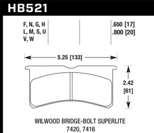 (image for) Hawk Wilwood Superlite DTC-70 Race Brake Pads