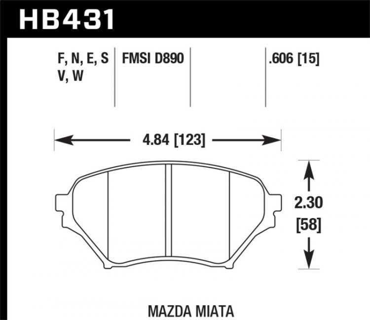 (image for) Hawk 01-05 Miata w/ Sport Suspension Blue 9012 Front Brake Pads D890