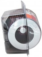 (image for) K&N Universal Air Filter Chrome Round Tapered Red - 4in Flange ID x 1.125in Flange Length x 5.5in H