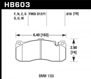 (image for) Hawk BMW 135i HPS Street Front Brake Pads