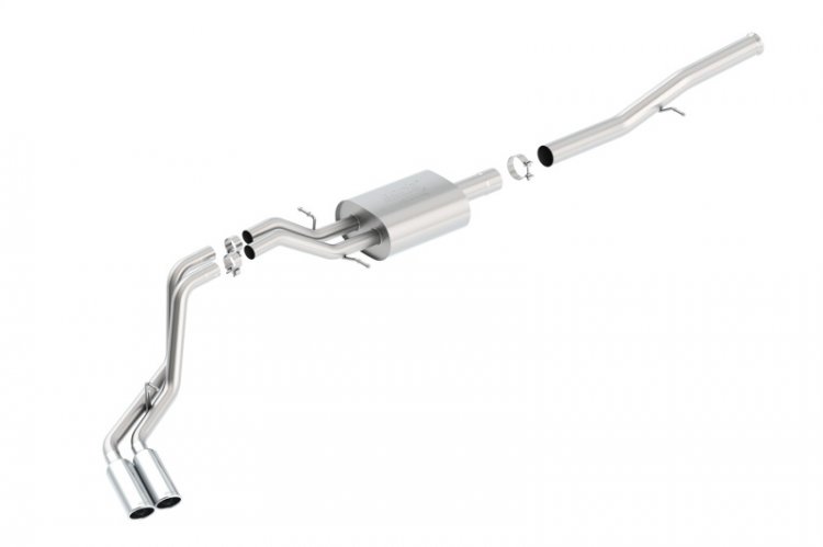 (image for) Borla 14 Silv/Sierra 1500 EC Std/CC Short 143.5in WB ATAK Dual Rolled Side Exit Cat-Back Exhaust