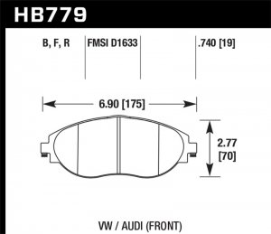 (image for) Hawk 15-16 Audi S3 Performance Ceramic Front Brake Pads