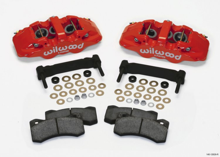 (image for) Wilwood AERO6 Front Caliper & Bracket Kit - Red 97-13 C5/C6 Corvette w/ OEM HD/Z51 Rotors