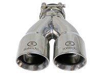 (image for) aFe Takeda 2.5in 304 Stainless Steel Clamp-on Exhaust Tip 2.5in Inlet 3in Dual Outlet - Polished