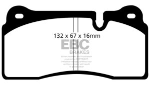 (image for) EBC 08-17 Audi R8 4.2L/5.2L Yellowstuff Rear Brake Pads