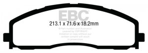 (image for) EBC 13+ Ford F250 (inc Super Duty) 6.2 (2WD) Extra Duty Front Brake Pads