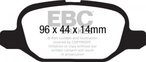 (image for) EBC 11+ Fiat 500 1.4 (ATE Calipers) Redstuff Rear Brake Pads