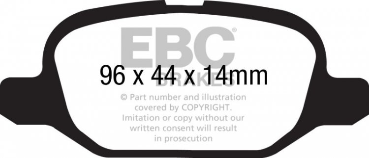 (image for) EBC 11+ Fiat 500 1.4 (ATE Calipers) Redstuff Rear Brake Pads