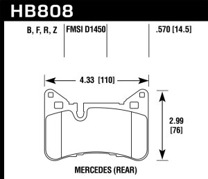 (image for) Hawk 10-15 Mercedes-Benz E63 AMG / 14-16 Mercedes-Benz E63 AMG S Ceramic Street Rear Brake Pads