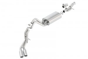 (image for) Borla Touring Cat Back 15-16 GMC Denali 6.2L V8 2.75in, 2.25in Dual Same Side Exit 4in Tips Exhaust