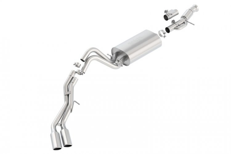 (image for) Borla Touring Cat Back 15-16 GMC Denali 6.2L V8 2.75in, 2.25in Dual Same Side Exit 4in Tips Exhaust