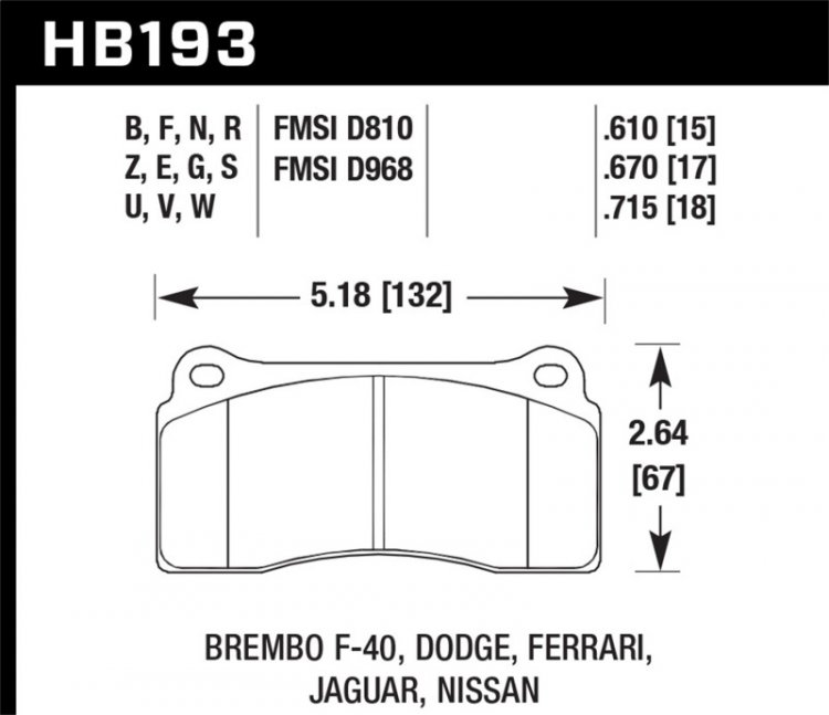 (image for) Hawk 09-11 Nissan GT-R Performance Ceramic Street Rear Brake Pads