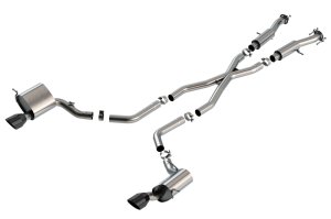 (image for) Borla 15-21 Jeep Grand Cherokee SRT 6.4L V8 AWD ATAK Cat-Back Exhaust System - Black Tips T-304SS