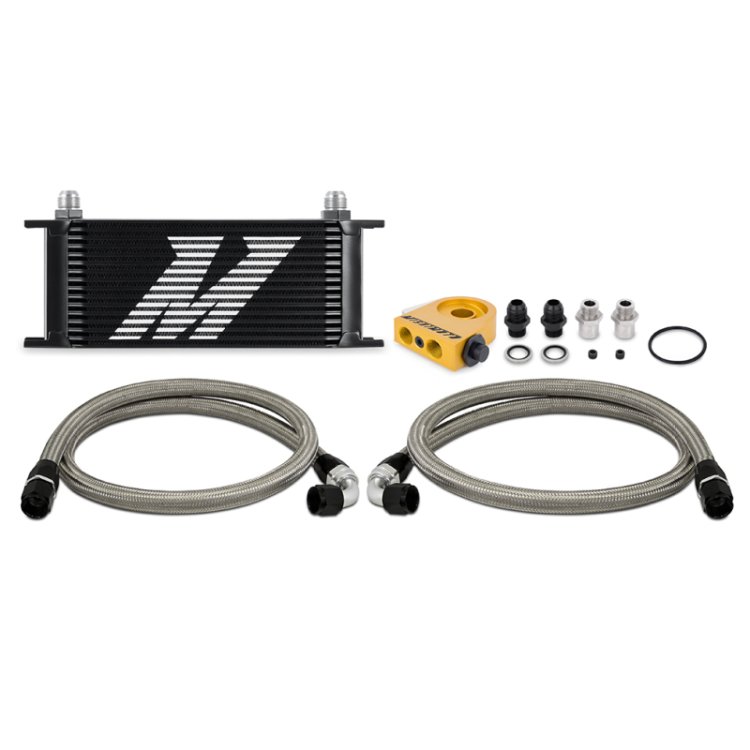 (image for) Mishimoto Universal Thermostatic Oil Cooler Kit 16-Row Black