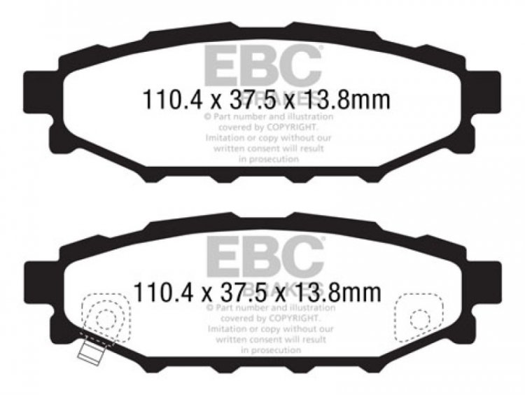 (image for) EBC 12+ Subaru BRZ 2.0 (solid rear rotors) Ultimax2 Rear Brake Pads