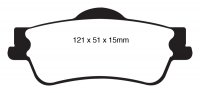 (image for) EBC 11+ Chevrolet Caprice 3.6 Redstuff Rear Brake Pads