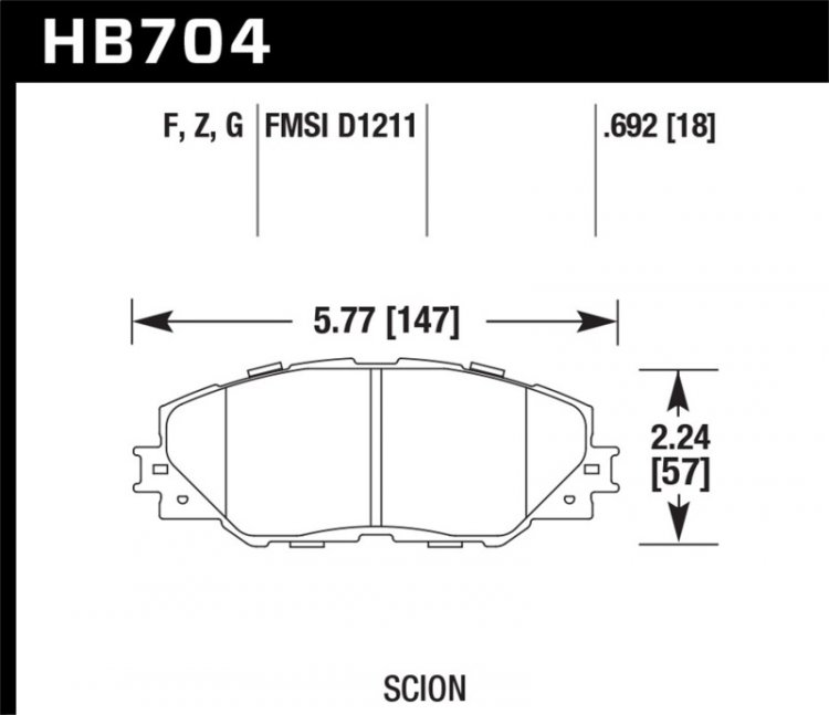 (image for) Hawk 09-10 Pontiac Vibe 2.4L / 11-12 Scion tC HPS Front Street Brake Pads