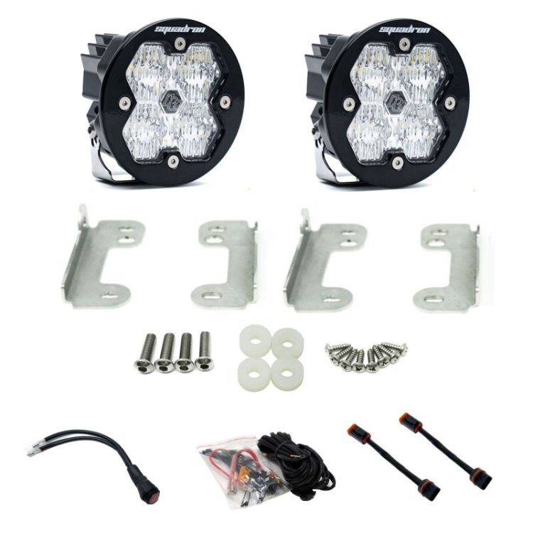(image for) Baja Designs 18-25 JL/JT / 20-25 Gladiator Squadron-R Sport 2.0 Fog Kit OE Sahara Bumper (WC) -Clear