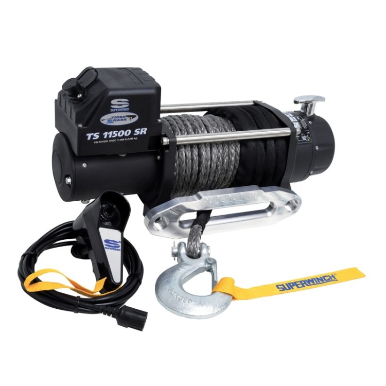 (image for) Superwinch 11500 LBS 12V DC 3/8in x 80ft Synthetic Rope Tiger Shark 11500 Winch