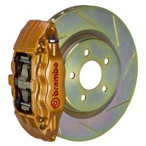 (image for) Brembo 15-21 WRX (VA) Front GT BBK 4 Piston Cast 2pc 326 x30 1pc Rotor Slotted Type-1 - Gold