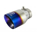 (image for) aFe Takeda 304 Stainless Steel Clamp-On Exhaust Tip 2.5in Inlet / 4in Outlet - Blue Flame