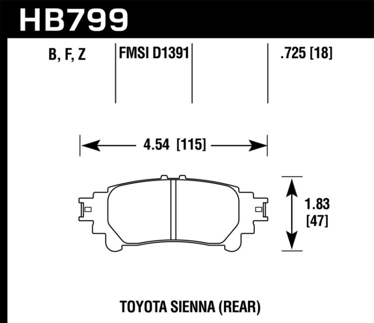 (image for) Hawk 14-16 Toyota Highlander Performance Ceramic Street Rear Brake Pads
