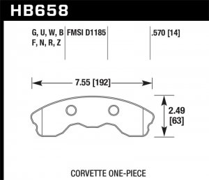 (image for) Hawk 06-10 Chevy Corvette (Improved Pad Design) Front HP+ Sreet Brake Pads
