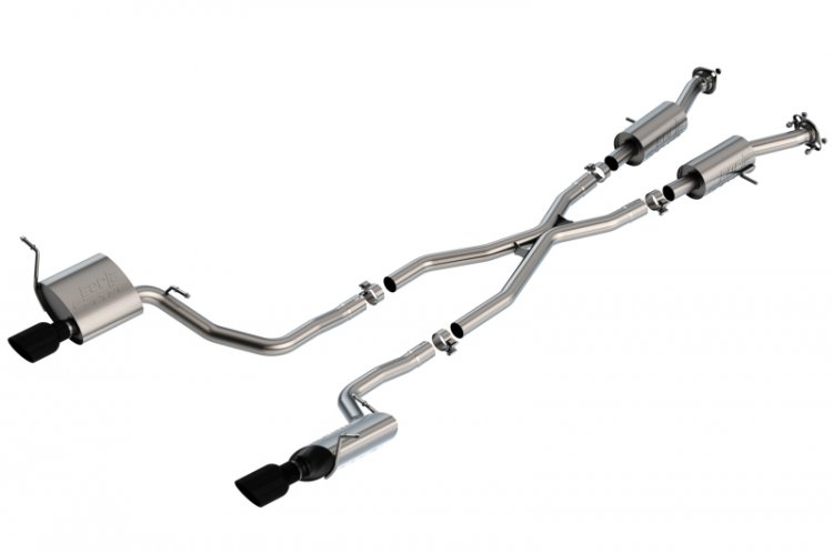 (image for) Borla 14-20 Jeep Grand Cherokee 3.6L V6 2/4WD 2.25in S-Type Cat-back - Black Chrome