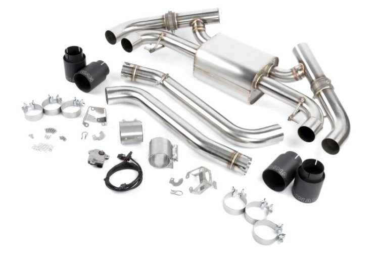 (image for) Dinan 23-26 BMW M240i/M240i xDrive (G42) Valved Axleback Exhaust System - Black Tips