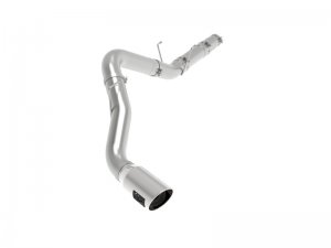 (image for) aFe ATLAS 5in DPF-Back Alum Steel Exhaust System w/Polished Tip 19-20 Ram Diesel Trucks L6-6.7L (td)