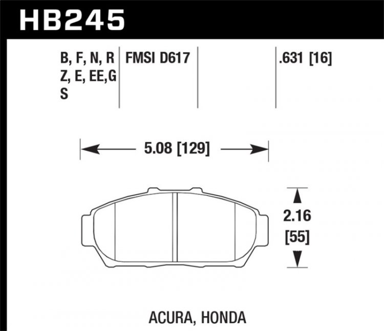 (image for) Hawk 94-01 Acura Integra (excl Type R) Blue 9012 Race Front Brake Pads