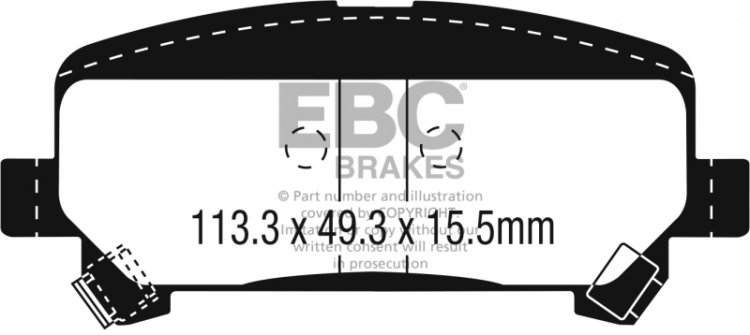 (image for) EBC 15+ Chevrolet Colorado 2.5 Yellowstuff Rear Brake Pads
