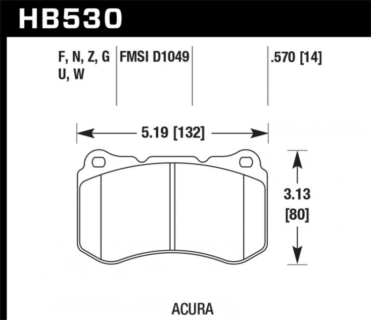 (image for) Hawk 07-08 Acura TL Type S DTC-60 Race Front Brake Pads