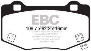 (image for) EBC 15-17 Ford Mustang Shelby GT350/GT350R Yellowstuff Rear Brake Pads