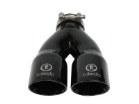 (image for) aFe Takeda 2.5in 304 Stainless Steel Clamp-on Exhaust Tip 2.5in Inlet 3in Dual Outlet - Black