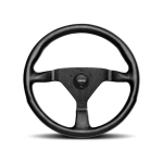 (image for) Momo Montecarlo Steering Wheel 320 mm - Black Leather/Red Stitch/Black Spokes