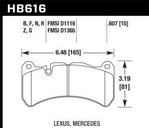 (image for) Hawk 08-09 Lexus IS-F HP+ Street Front Brake Pads