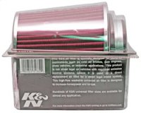 (image for) K&N Universal Air Filter Chrome Round Tapered Red - 4in Flange ID x 1.125in Flange Length x 5.5in H