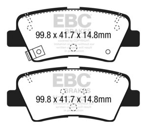 (image for) EBC 12+ Hyundai Elantra GT 2 Yellowstuff Rear Brake Pads
