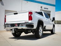 (image for) aFe Large Bore-HD 5 IN 409 SS DPF-Back Exhaust System w/Polished Tip 20-21 GM Truck V8-6.6L